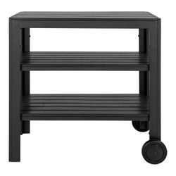 Carrinho - Garçom em alumínio preto, 75 x 45 x 75 cm | Taormina
