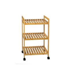 Carrinho de bambu natural, 46 x 35 x 74,5 cm | Bambu