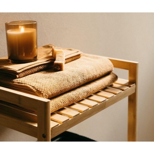 Chariot en bambou naturel, 46 x 35 x 74,5 cm | Bambou