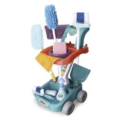 Carrello per pulizie in polietilene multicolor, 32x32x50 cm | Gioco di pulizia