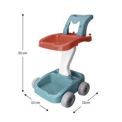 Carrello per pulizie in polietilene multicolor, 32x32x50 cm | Gioco di pulizia
