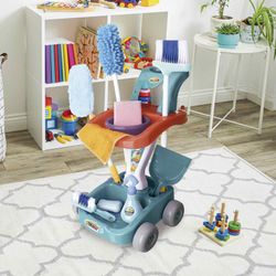 Carrello per pulizie in polietilene multicolor, 32x32x50 cm | Gioco di pulizia