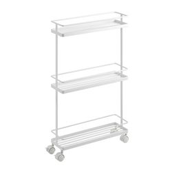 Carro de cocina de acero en blanco, 66 x 38 x 12 cm | Tower