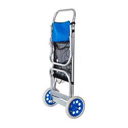 Carrello pieghevole in alluminio trasformabile in tavolino, 51x52x105 cm