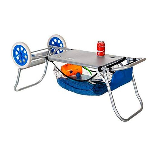 Carrello pieghevole in alluminio trasformabile in tavolino, 51x52x105 cm