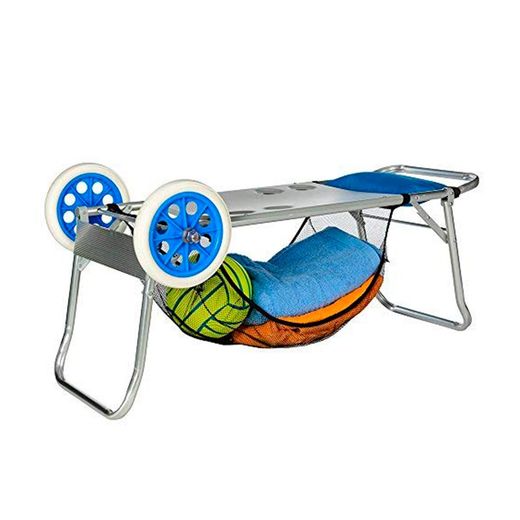 Carrello pieghevole in alluminio trasformabile in tavolino, 51x52x105 cm