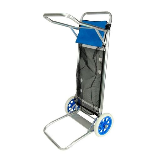 Carrello pieghevole in alluminio trasformabile in tavolino, 51x52x105 cm