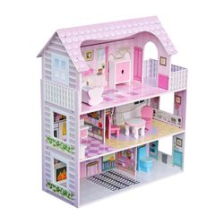 Wooden dollhouse in pink, 62 x 27 x 70 cm | Sunrise
