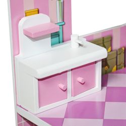 Wooden dollhouse in pink, 62 x 27 x 70 cm | Sunrise