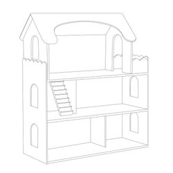 Casinha de bonecas em madeira rosa, 62 x 27 x 70 cm | terra