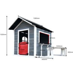 Maisonnette pour enfants en bois de pin multicolore, 116 x 138 x 132,5 cm | Chloé