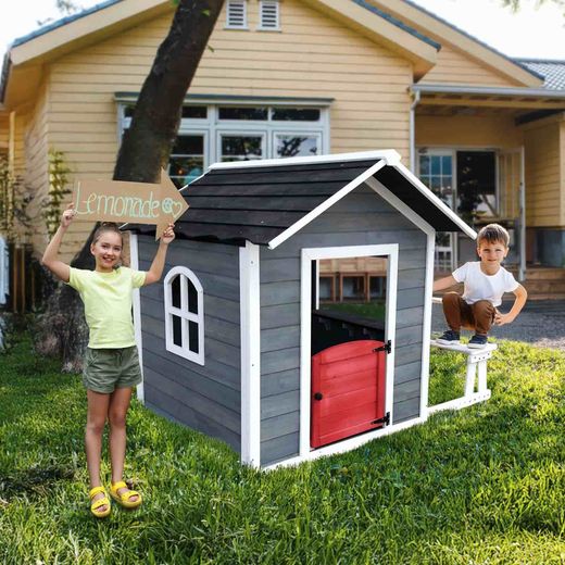 Maisonnette pour enfants en bois de pin multicolore, 116 x 138 x 132,5 cm | Chloé