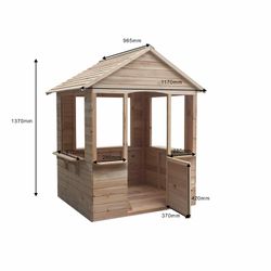 Casita infantil de madera de pino en natural, 120 x 108 x 138 cm | Adele