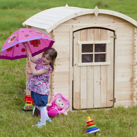 Casinha infantil em pinho natural, 105 x 130 x 145 cm | bambi
