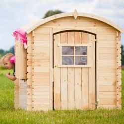 Casinha infantil em pinho natural, 105 x 130 x 145 cm | bambi