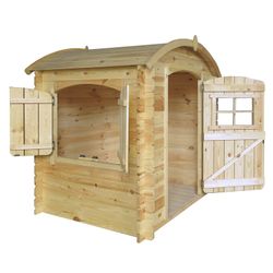 Casinha infantil em pinho natural, 105 x 130 x 145 cm | bambi