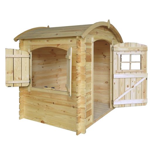 Casinha infantil em pinho natural, 105 x 130 x 145 cm | bambi