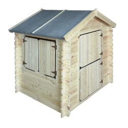 Casinha infantil em pinho natural, 105 x 130 x 145 cm | Rapunzel