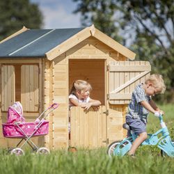Casinha infantil em pinho natural, 105 x 130 x 145 cm | Rapunzel