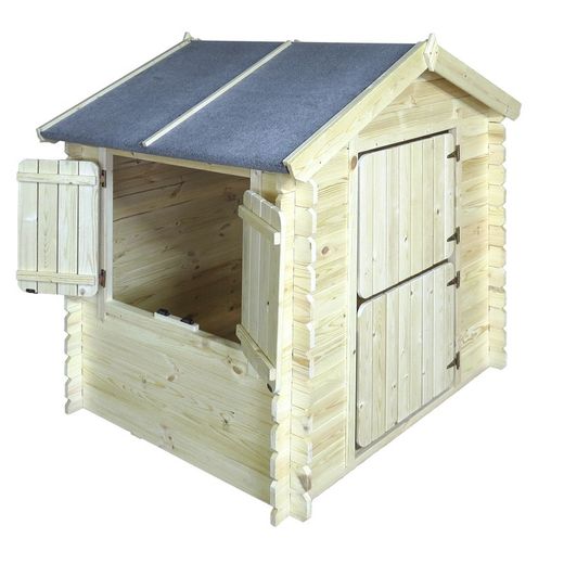 Casinha infantil em pinho natural, 105 x 130 x 145 cm | Rapunzel