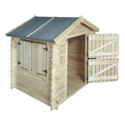 Casinha infantil em pinho natural, 105 x 130 x 145 cm | Rapunzel