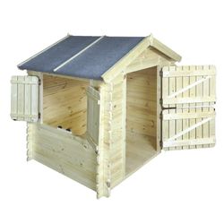 Casinha infantil em pinho natural, 105 x 130 x 145 cm | Rapunzel
