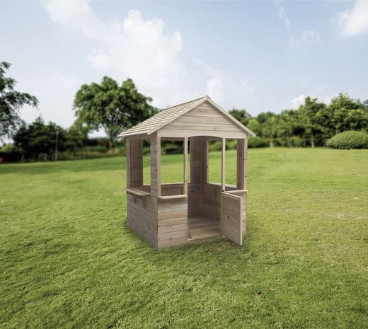 Casinha infantil em pinho natural, 120 x 108 x 138 cm | Adele