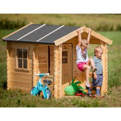 Casinha infantil em pinho natural, 175 x 130 x 145 cm | Peter