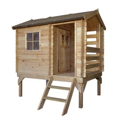 Casita infantil de pino en natural, 175 x 130 x 205 cm | Maya