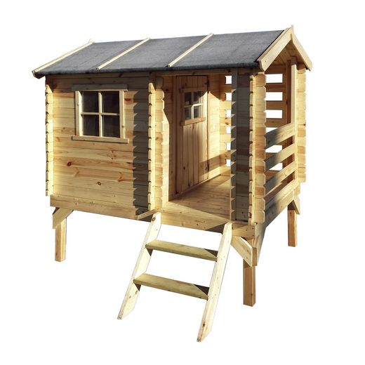 Casita infantil de pino en natural, 175 x 130 x 205 cm | Maya