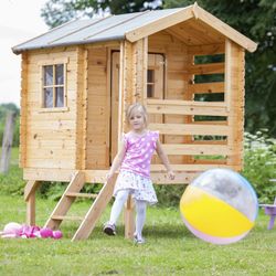 Casita infantil de pino en natural, 175 x 130 x 205 cm | Maya