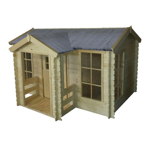 Casita infantil de pino en natural, 241 x 175,5 x 153 cm | Mika