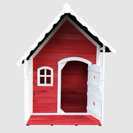 Casinha infantil pinho vermelho, 118,5 x 126,5 x 150 cm | anny