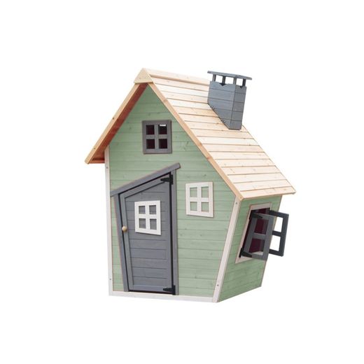 Casita infantil de pino en verde, 120 x 102 x 150 cm | Fantasy