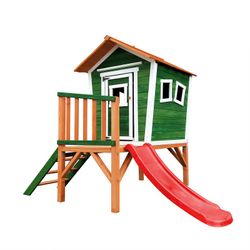 Casita infantil de pino en verde, 175 x 242,5 x 193 cm | Nike