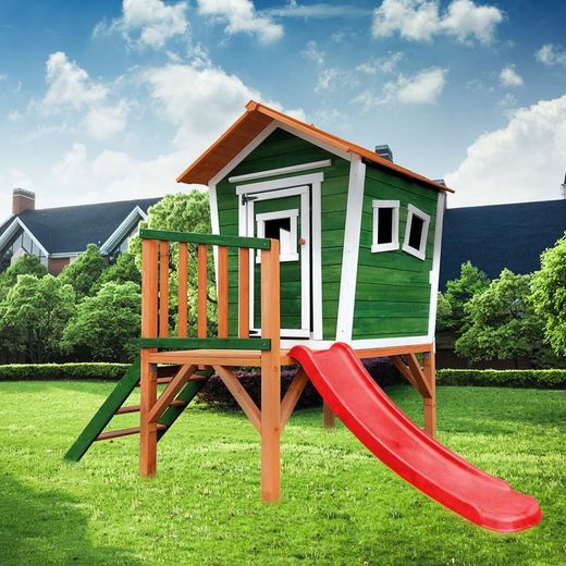 Casita infantil de pino en verde, 175 x 242,5 x 193 cm | Nike