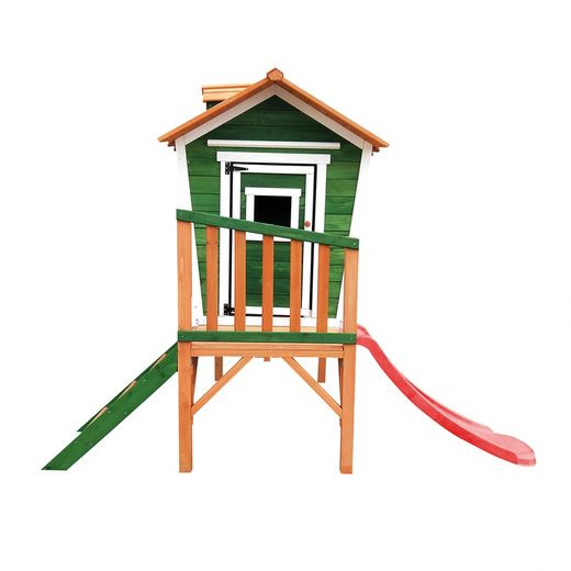 Casita infantil de pino en verde, 175 x 242,5 x 193 cm | Nike