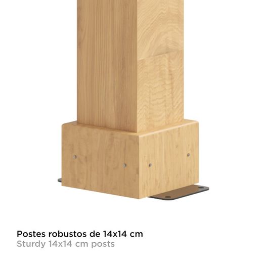 Tuinpaviljoen van hout en staal in naturel en grijs, 297 x 297 x 300 cm | Deventer