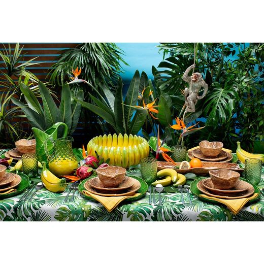 Yellow earthenware centerpiece, Ø 38 x 14 cm | Banana Madeira