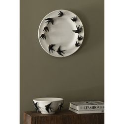 Black and white earthenware centrepiece, Ø 27.5 x 13 cm | Spring