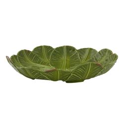 Green earthenware centerpiece, 40.6 x 40.4 x 7.7 cm | Banana Madeira
