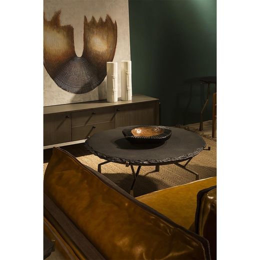 Black Wood Centerpiece, 40x40x10cm