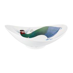 White and multicolour porcelain centrepiece, 40.5 x 29.4 x 14.1 cm | Angels