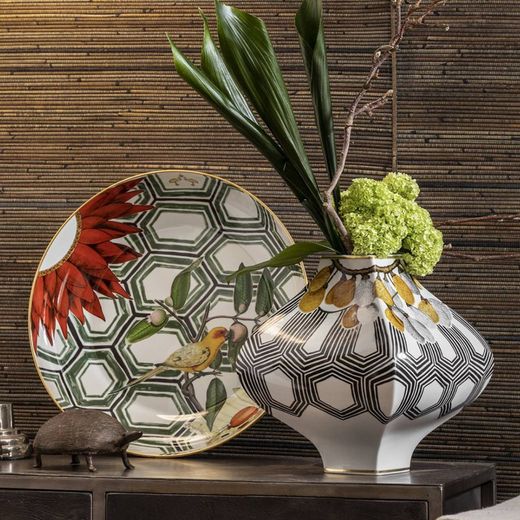 Porcelain centerpiece in multicolor, Ø 43.3 x 7.6 cm | amazon