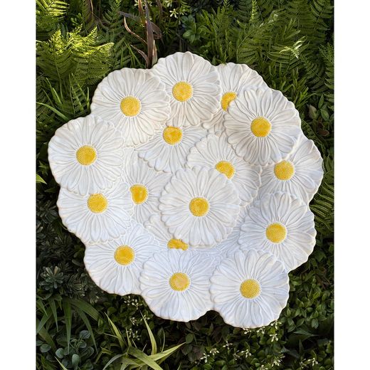 Margarita-middenstuk in wit aardewerk, 47 x 41 x 4,5 cm | Maria Flor