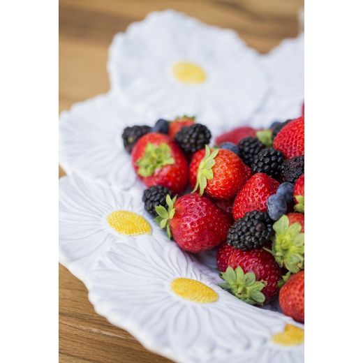 Margarita-middenstuk in wit aardewerk, 47 x 41 x 4,5 cm | Maria Flor