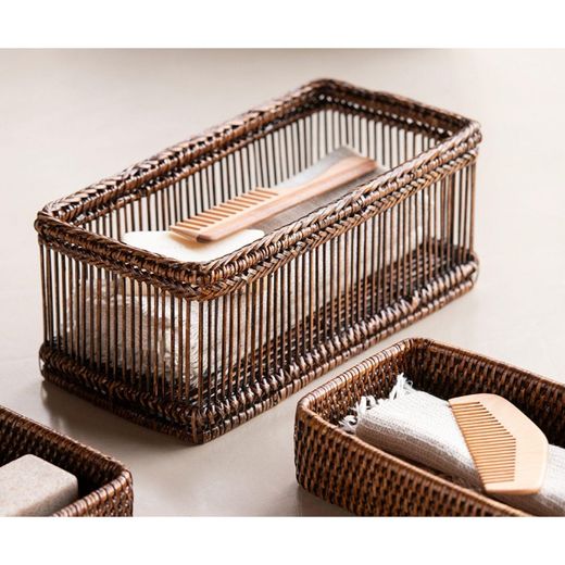 Cesta de ratán en marrón, 31 x 16 x 13 cm | Nature