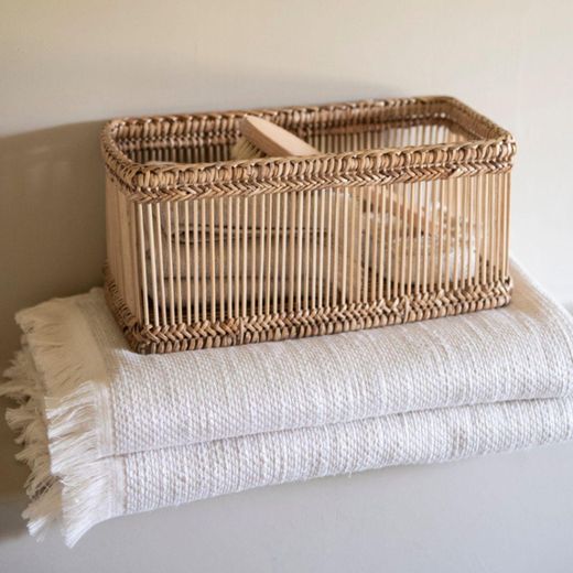 Cesta de ratán en natural, 31 x 16 x 13 cm | Nature