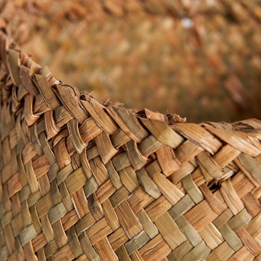 Rode rotan mand, Ø31x37cm