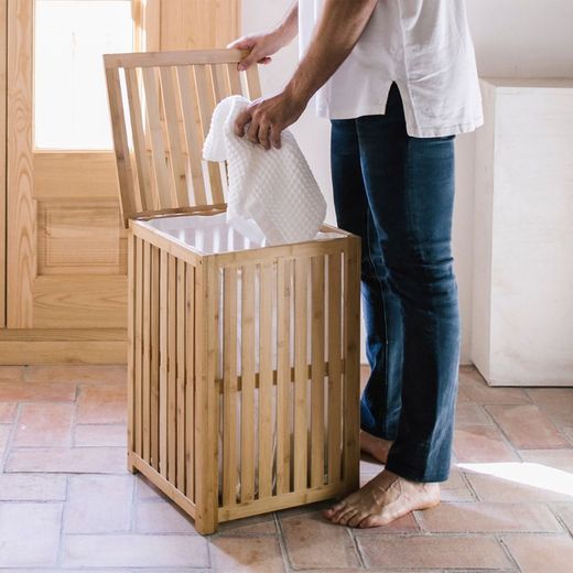 Panier à linge en bambou, 40x40x58cm